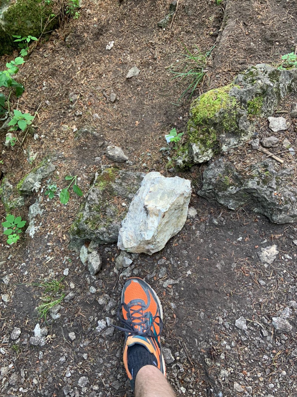Eine Hälfte des losgetretenen Brockens aus der ´Weischroute´ an der Schimmelecke