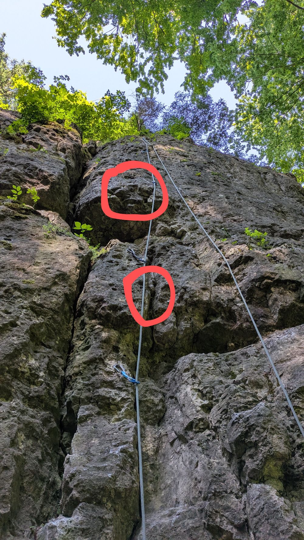 Grünreuther Wand: Lockere Griffe in Kalktraum