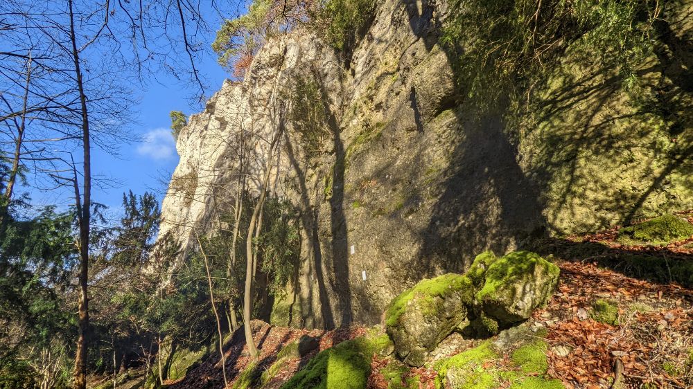 Das rechte Nebenmassiv der Egloffsteiner Gemsenwand ist in diesem Jahr ebenfalls erstmalig gesperrt. Die Hauptwand bleibt aber vorerst bekletterbar.