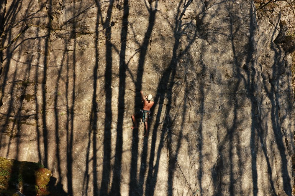 Wolfgang Wagner in der Vogelvariante (7-) der gigantisch anmutenden Fiechtlwand