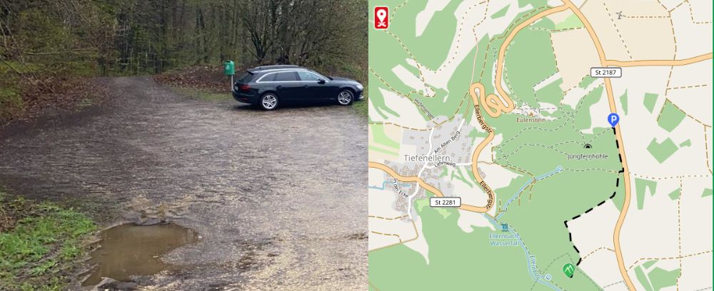 Der neue Parkplatz für Herzgenreuther Wand und Findling