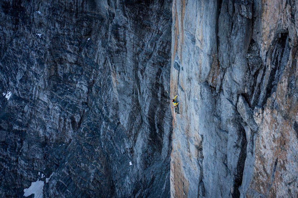 Roger Schäli an der Eiger Nordwand