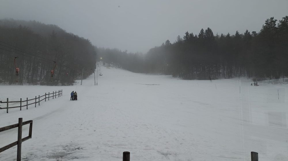 Der Skilift Spies in winterlicher Tristesse (Bild: Horst Fischer)