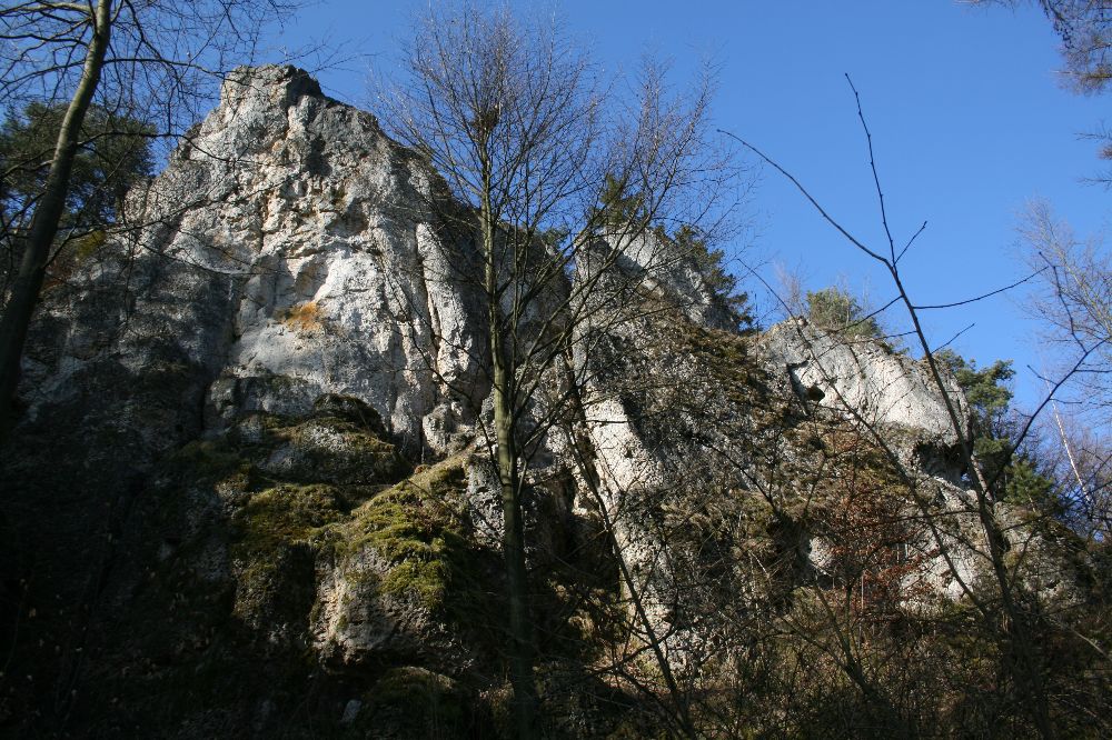 Die rechte Hauptwand der Reibertsbergwände - ganz links befindet sich die Drachenkante