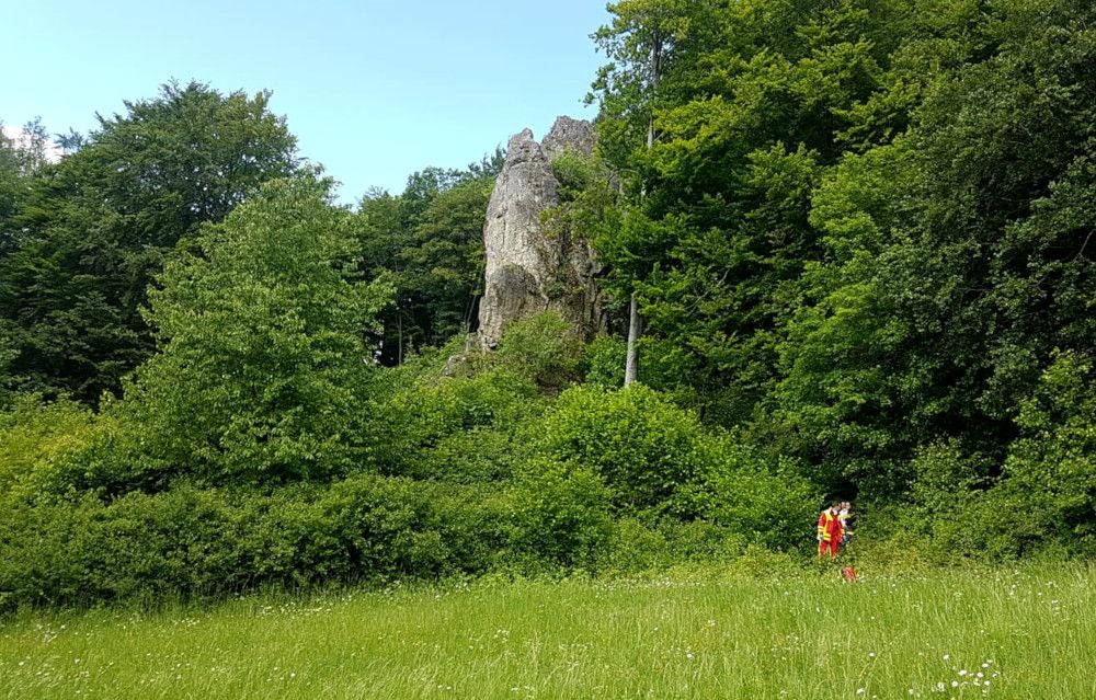 Die Hohe Reute nach einem Unfall im vergangenen Jahr (Archivbild: Bergwacht Pottenstein)