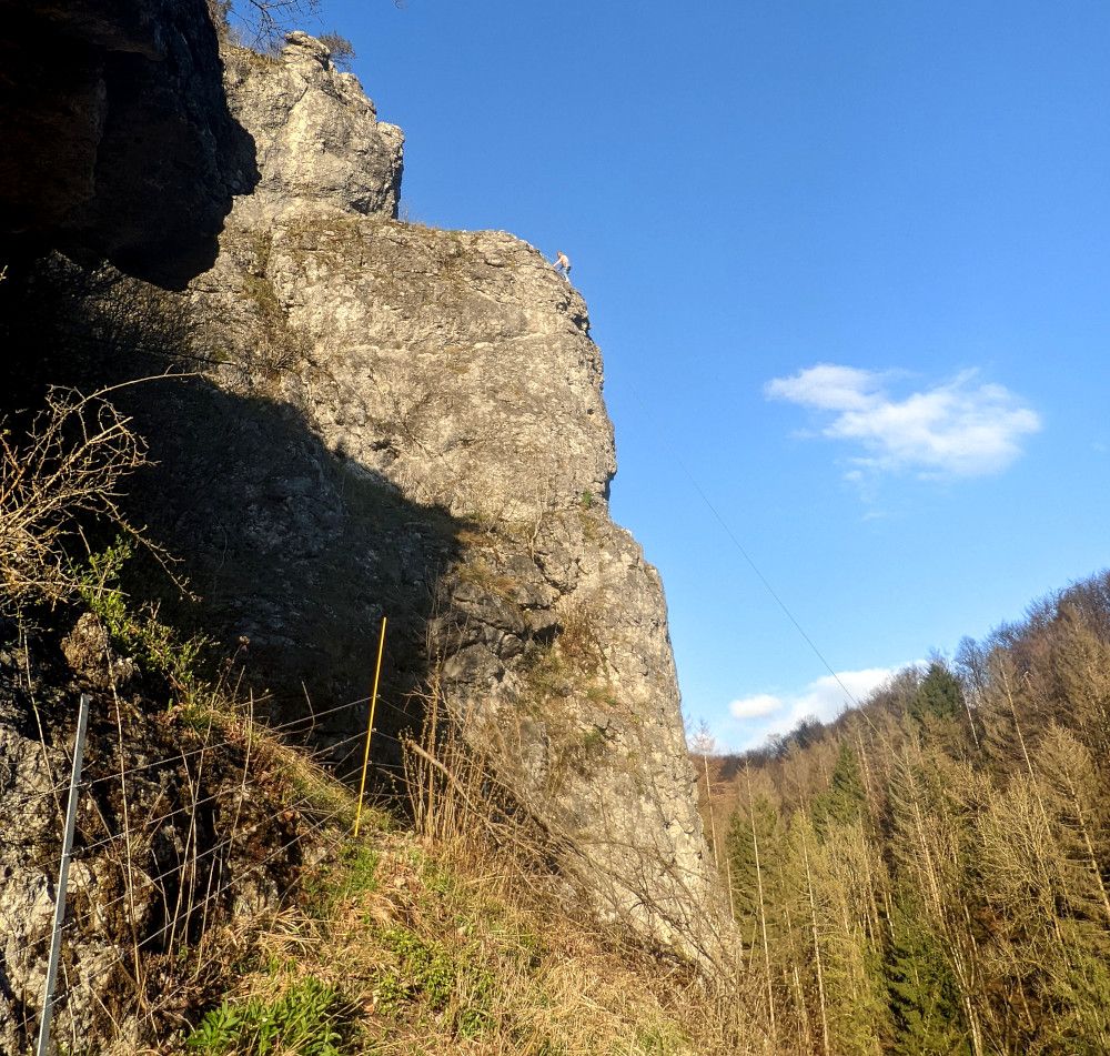 Beeindruckender Klotz: die Alpenvereinswand bei Wattendorf