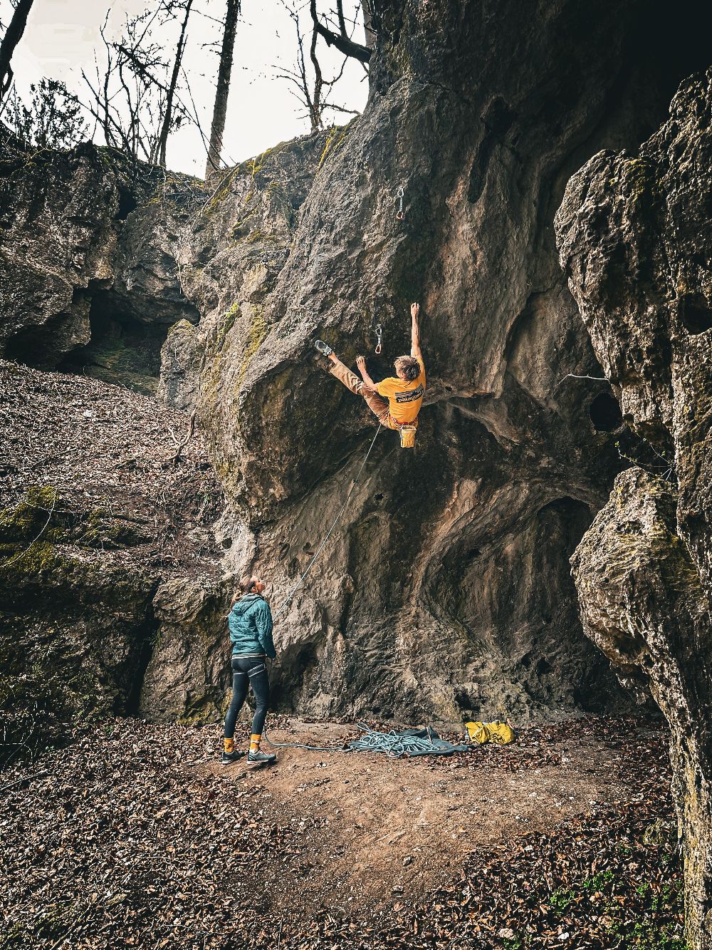 Alex Megos in ´Keine Bange mit der Zange´ (9+/10-) an der Eisernen Jungfrau (Bild Julian Söhnlein)