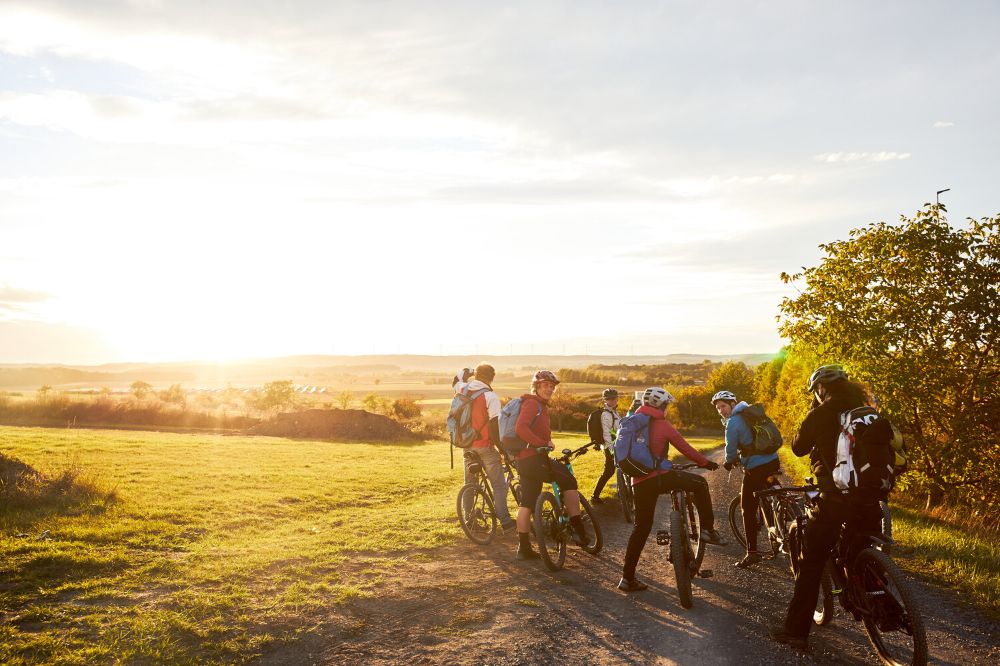 Reifen, Ruinen und der Horizont auf der Burgenwinkel-Bike-Tour in den Haßbergen (Bild: VGN | Andrea Gaspar-Klein)