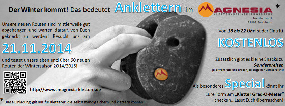 Kostenloses Anklettern in der Kletterhalle Magnesia in Forchheim