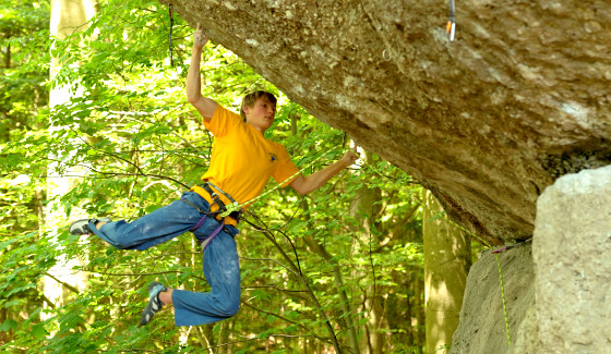 Alexander Megos in Action directe am Waldkopf (Bild: Jorgos Megos)