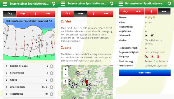 Screenshots der Felsen