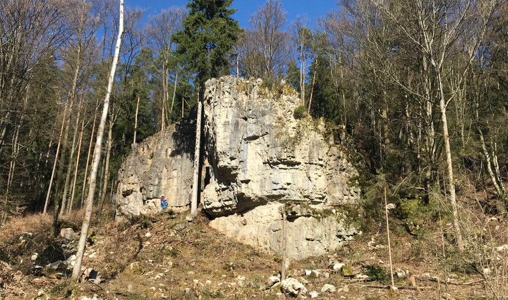 Komplett freigestellt: Die Kleine Wand im Lauterachtal (Bild: Bergwacht Amberg)