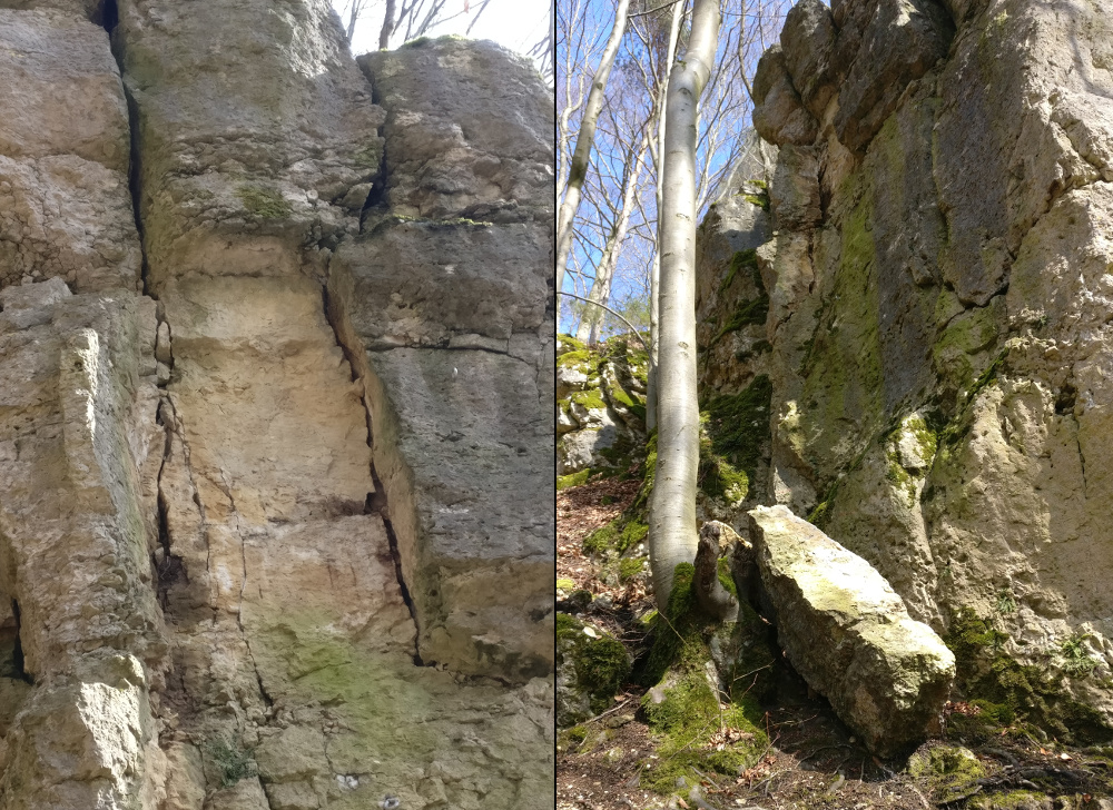 Der massive Ausbruch an der Rudi Mehl Gedenkwand (Bilder: Udo Thurner)