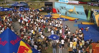 Das Wettkampfgelände des Bouldercups in Bayreuth