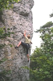Kletterer im Katerfr&uuml;hst&uuml;ck am Riglashofer Turm